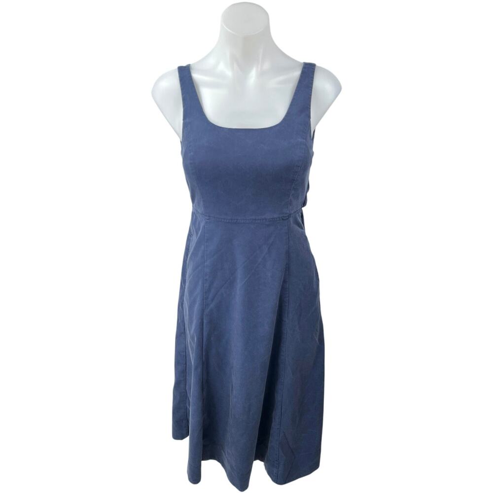 Kit and Ace Women's Blue Sleeveless Cutout Bow Tie Back Maxi A-Line Dress Size 2
